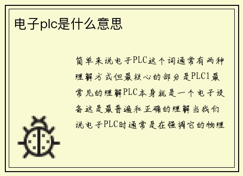 电子plc是什么意思